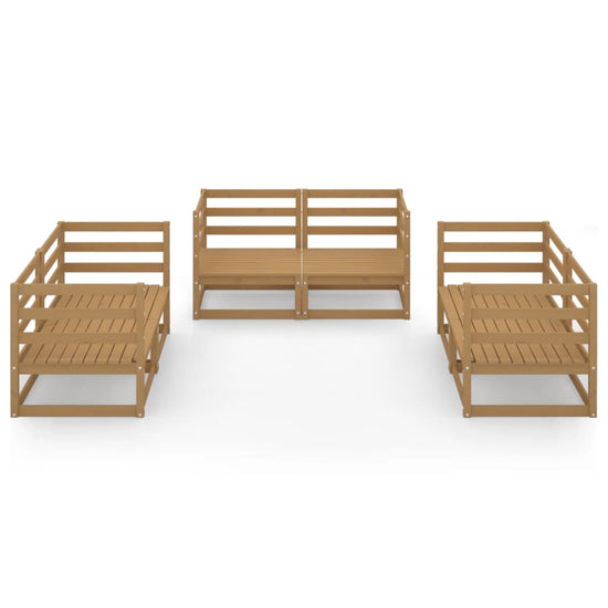 6-delige Loungeset massief grenenhout honingbruin MeubelReus