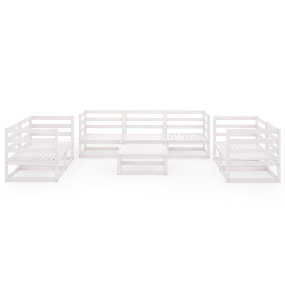 8-delige Loungeset massief grenenhout wit MeubelReus