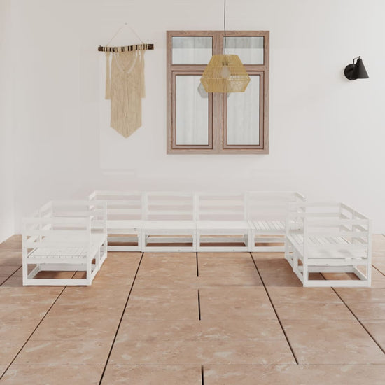 8-delige Loungeset massief grenenhout wit MeubelReus