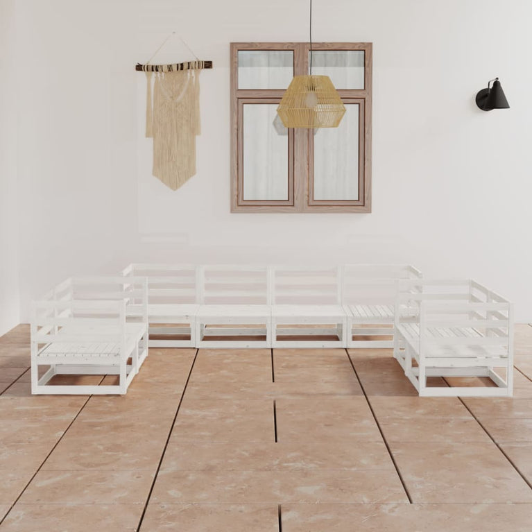 8-delige Loungeset massief grenenhout wit MeubelReus