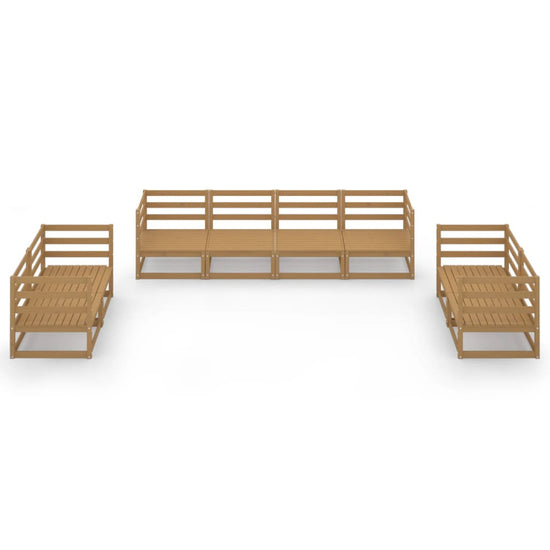 8-delige Loungeset massief grenenhout honingbruin MeubelReus