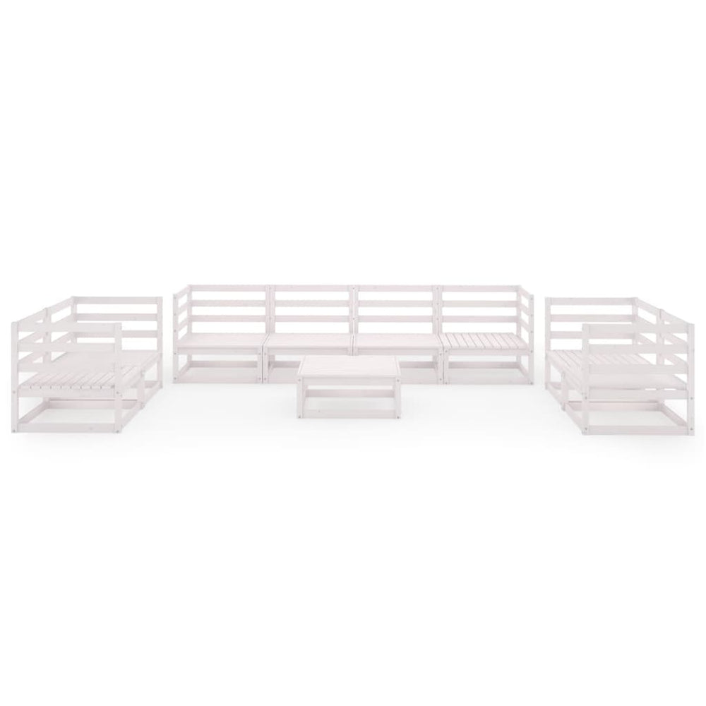 9-delige Loungeset massief grenenhout wit MeubelReus