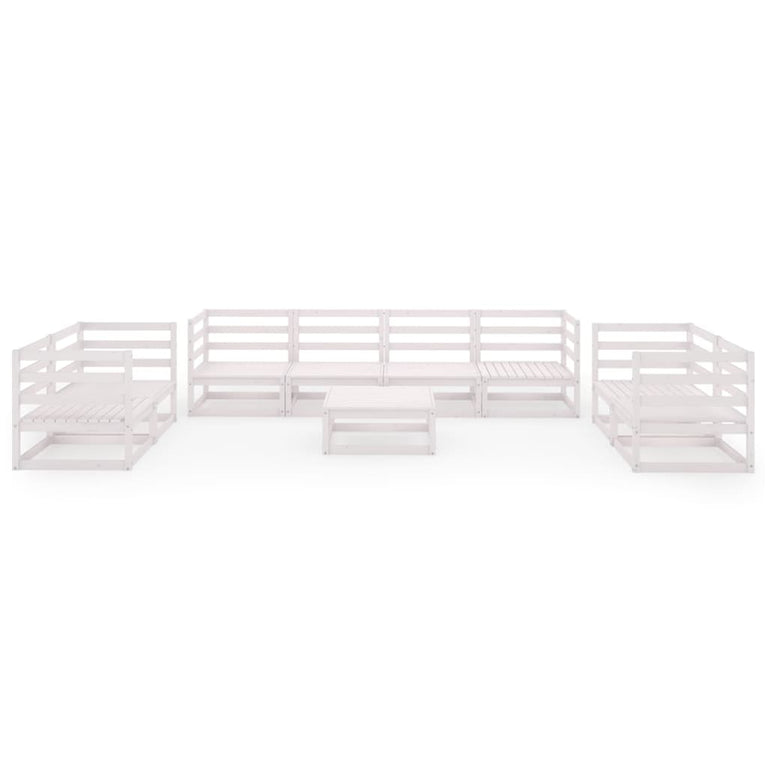 9-delige Loungeset massief grenenhout wit MeubelReus