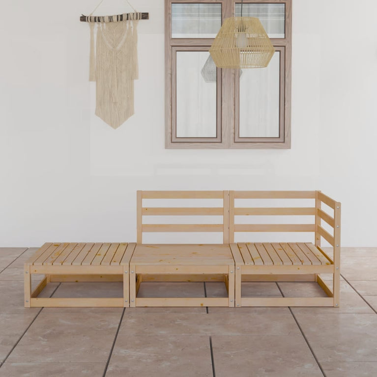3-delige Loungeset massief grenenhout