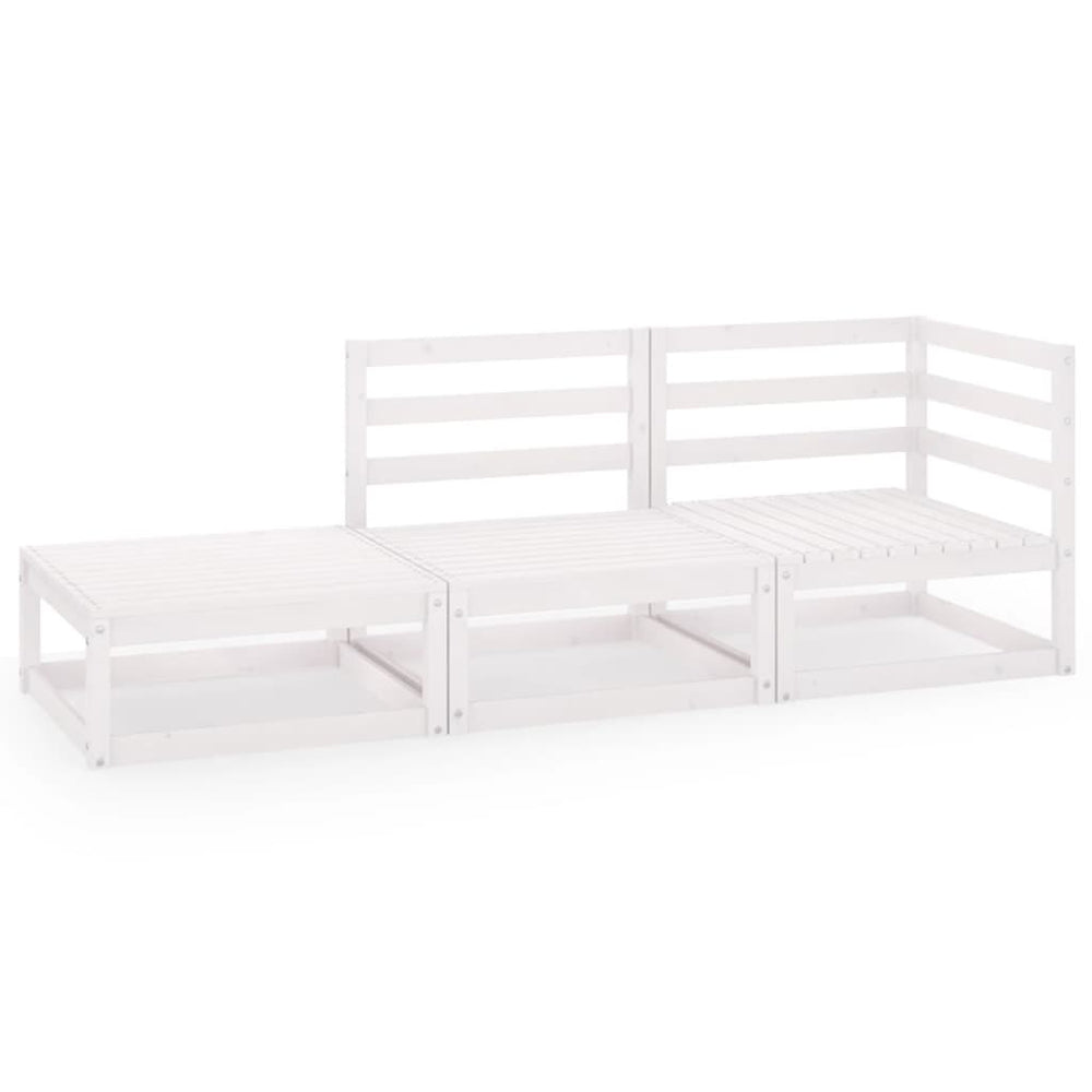 3-delige Loungeset massief grenenhout wit MeubelReus