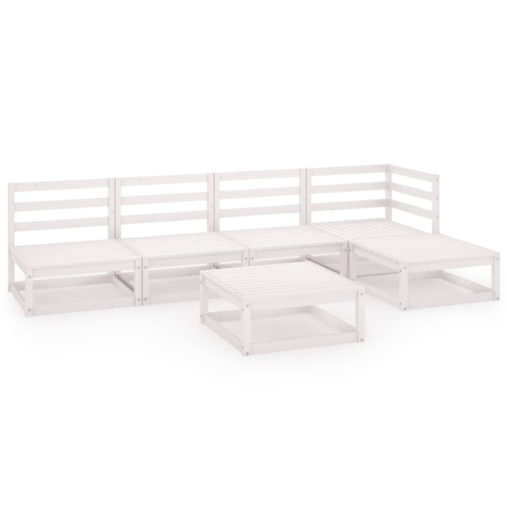 6-delige Loungeset massief grenenhout wit MeubelReus