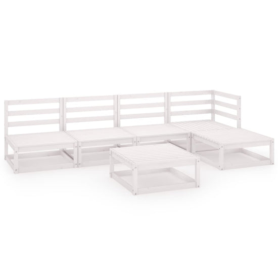 6-delige Loungeset massief grenenhout wit MeubelReus