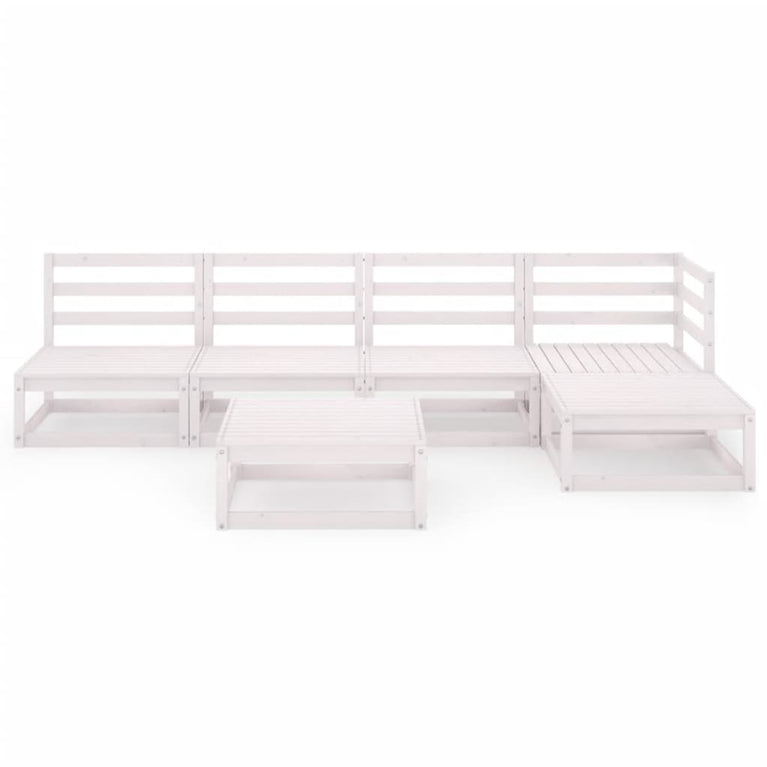 6-delige Loungeset massief grenenhout wit MeubelReus