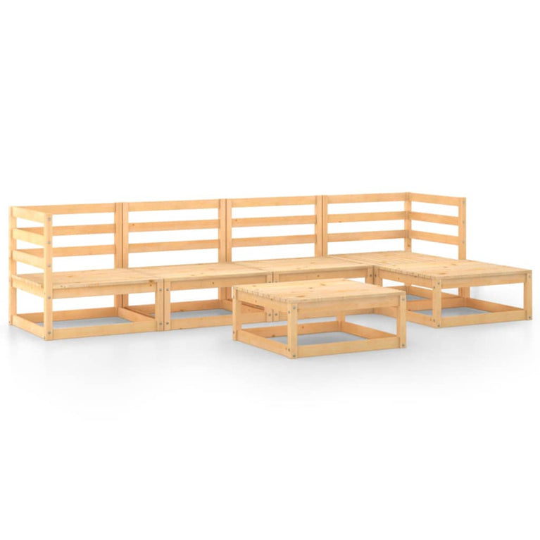 6-delige Loungeset massief grenenhout