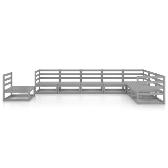 8-delige Loungeset massief grenenhout grijs MeubelReus