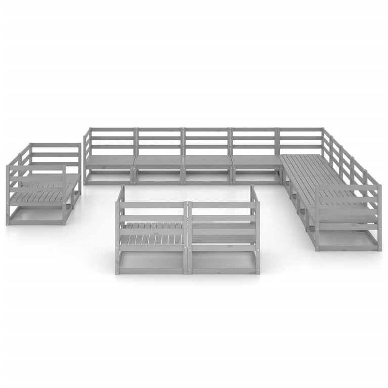 13-delige Loungeset massief grenenhout