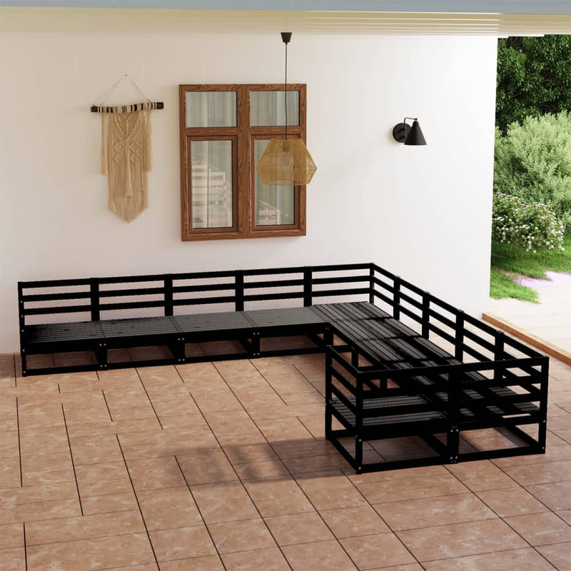 10-delige Loungeset massief grenenhout
