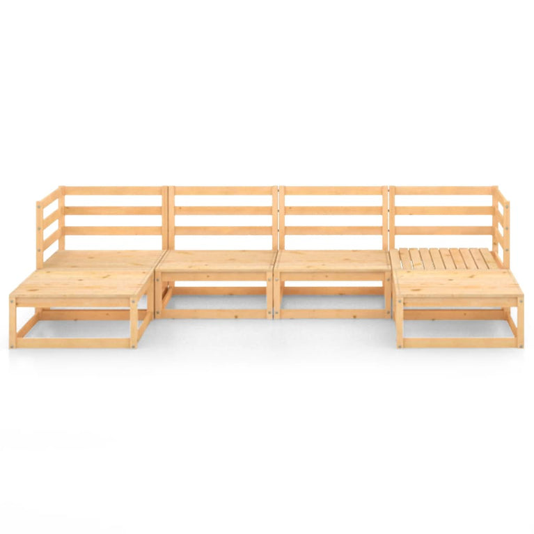 6-delige Loungeset massief grenenhout