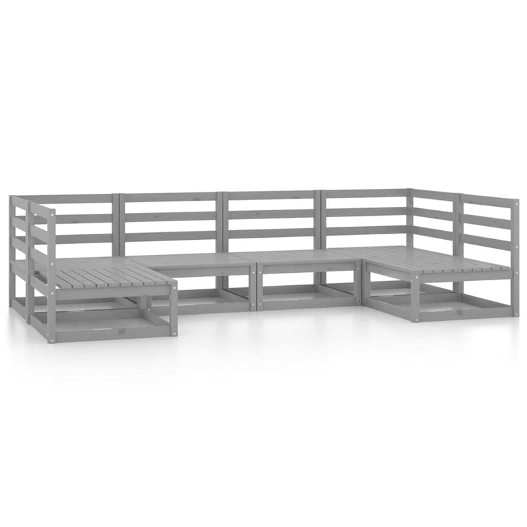 6-delige Loungeset massief grenenhout