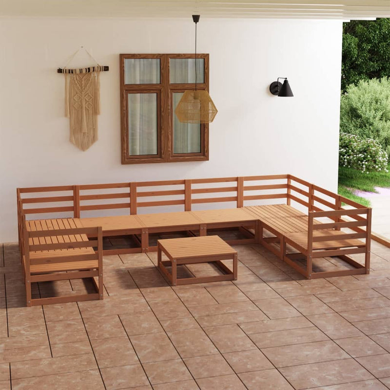 10-delige Loungeset massief grenenhout