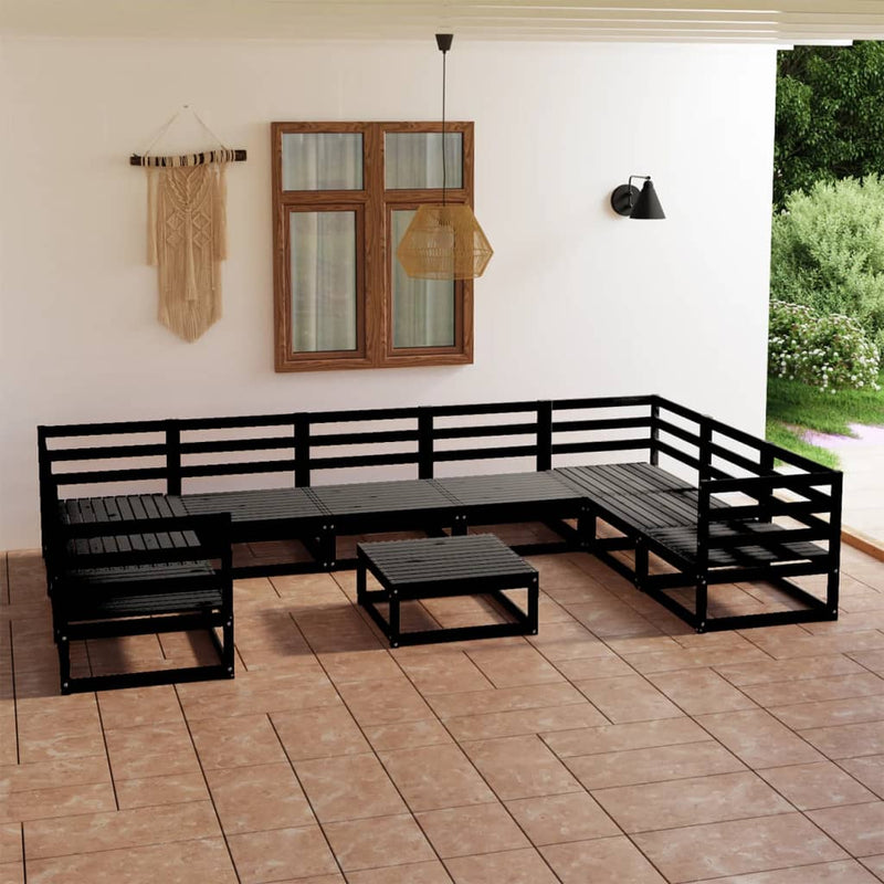 10-delige Loungeset massief grenenhout