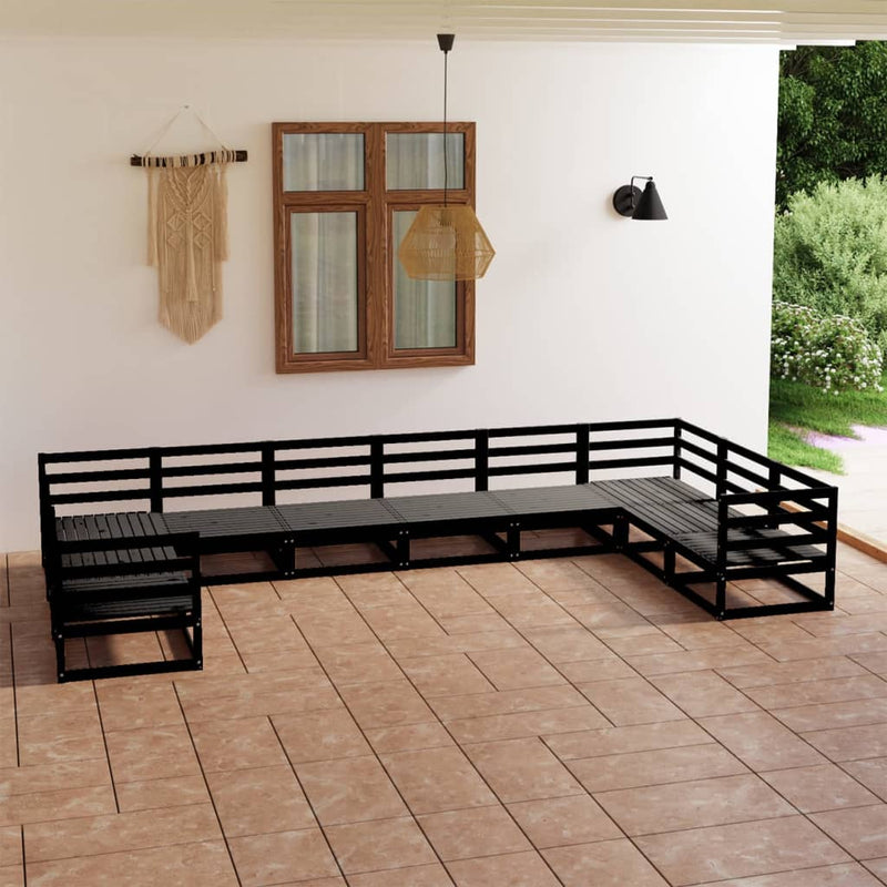 10-delige Loungeset massief grenenhout
