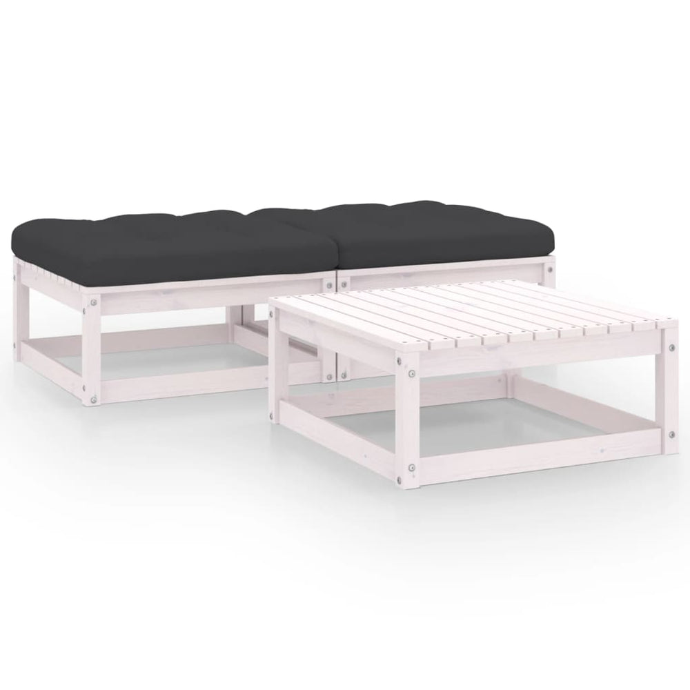 3-delige Loungeset met kussens massief grenenhout MeubelReus