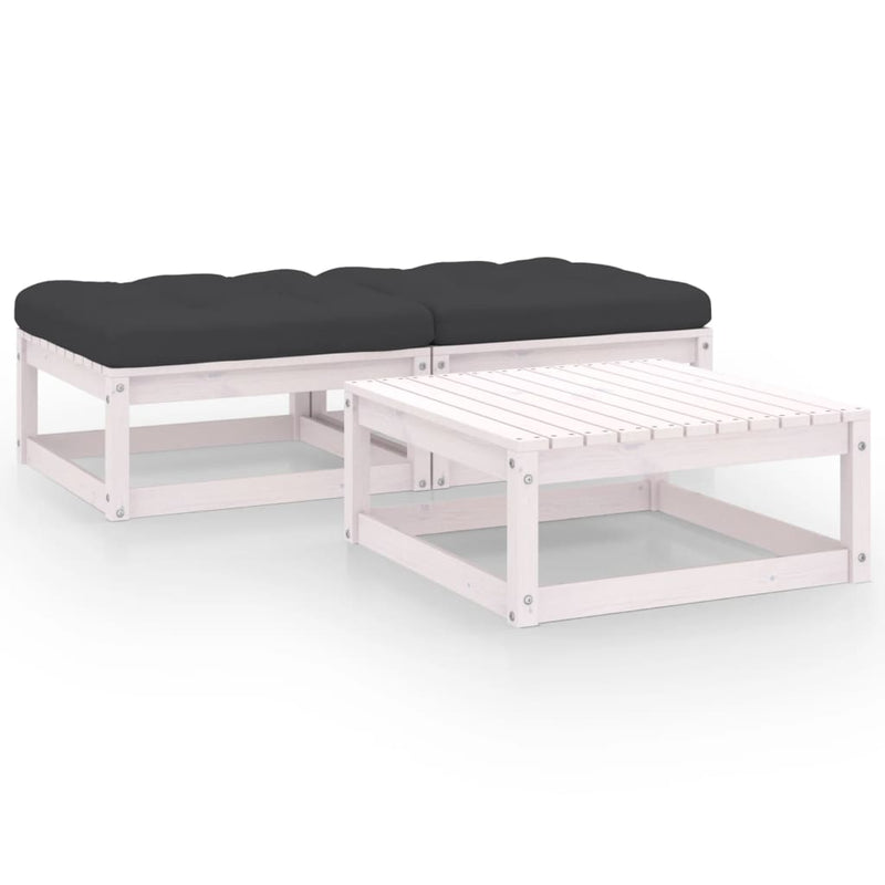 3-delige Loungeset met kussens massief grenenhout MeubelReus