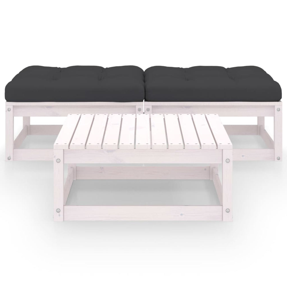3-delige Loungeset met kussens massief grenenhout MeubelReus