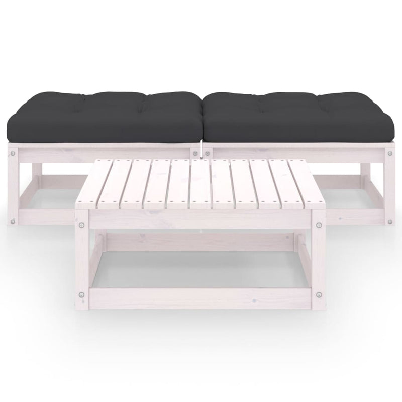 3-delige Loungeset met kussens massief grenenhout MeubelReus