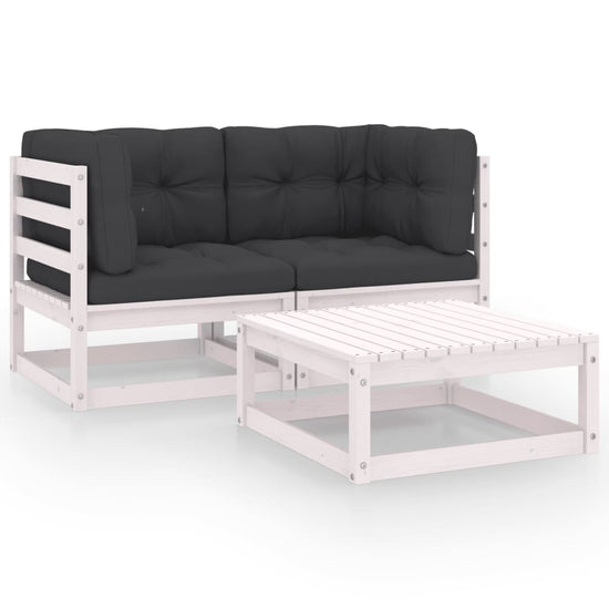 3-delige Loungeset met kussens massief grenenhout MeubelReus
