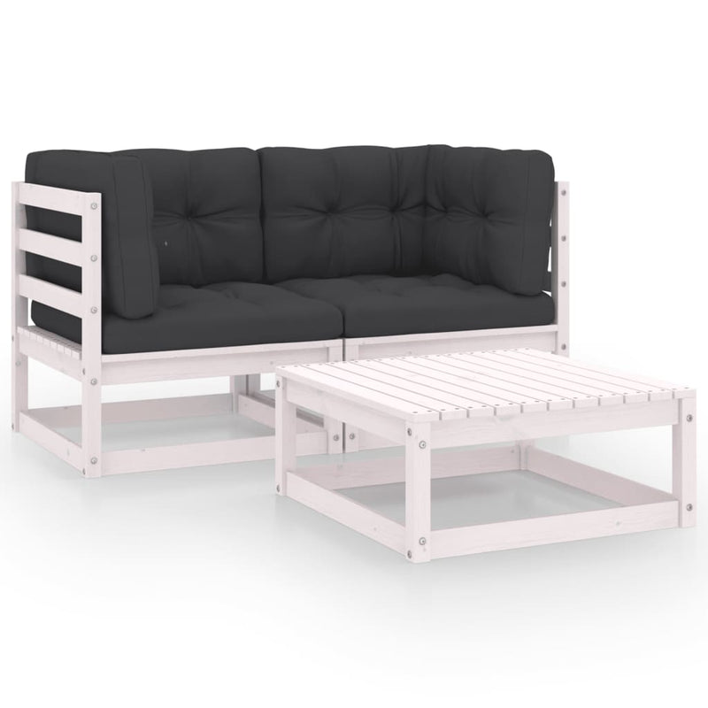 3-delige Loungeset met kussens massief grenenhout MeubelReus
