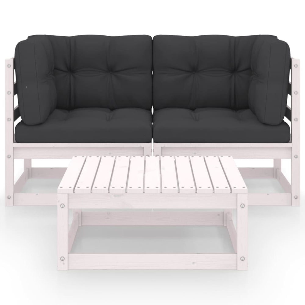 3-delige Loungeset met kussens massief grenenhout MeubelReus