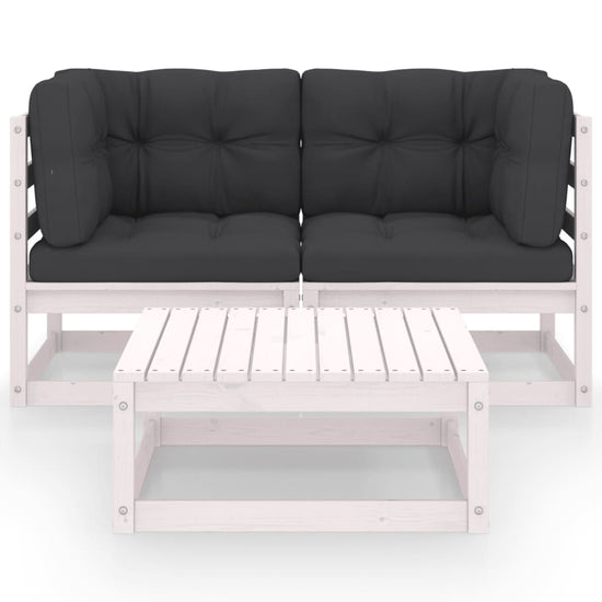 3-delige Loungeset met kussens massief grenenhout MeubelReus