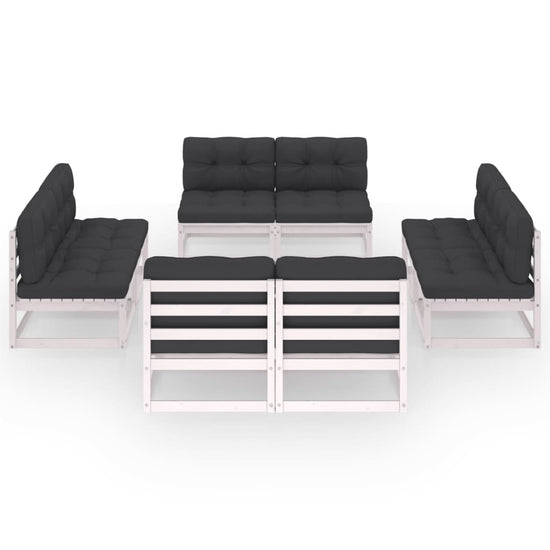 8-delige Loungeset met kussens massief grenenhout 