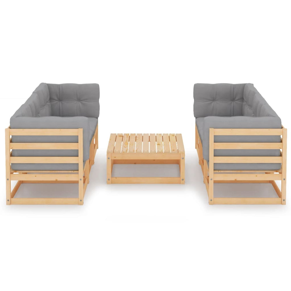 7-delige Loungeset met kussens massief grenenhout MeubelReus