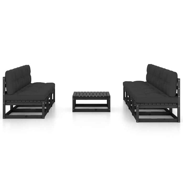 8-delige Loungeset met kussens massief grenenhout 