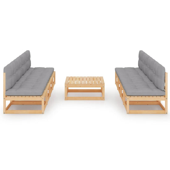 9-delige Loungeset met kussens massief grenenhout MeubelReus
