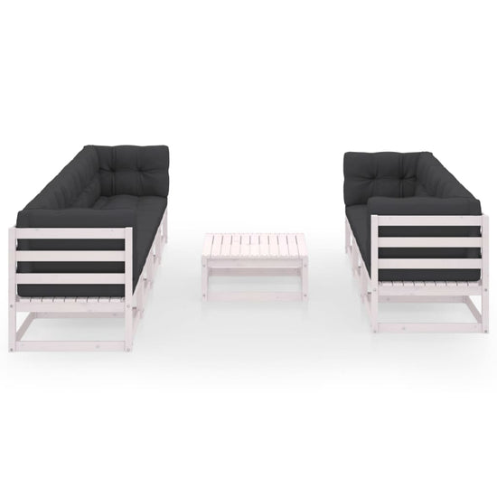 8-delige Loungeset met kussens massief grenenhout 