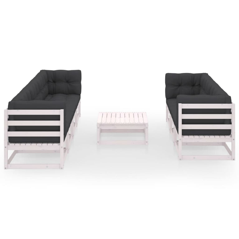 8-delige Loungeset met kussens massief grenenhout 