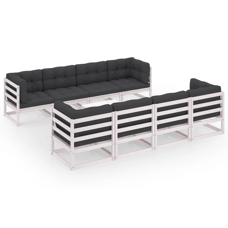 9-delige Loungeset met kussens massief grenenhout MeubelReus