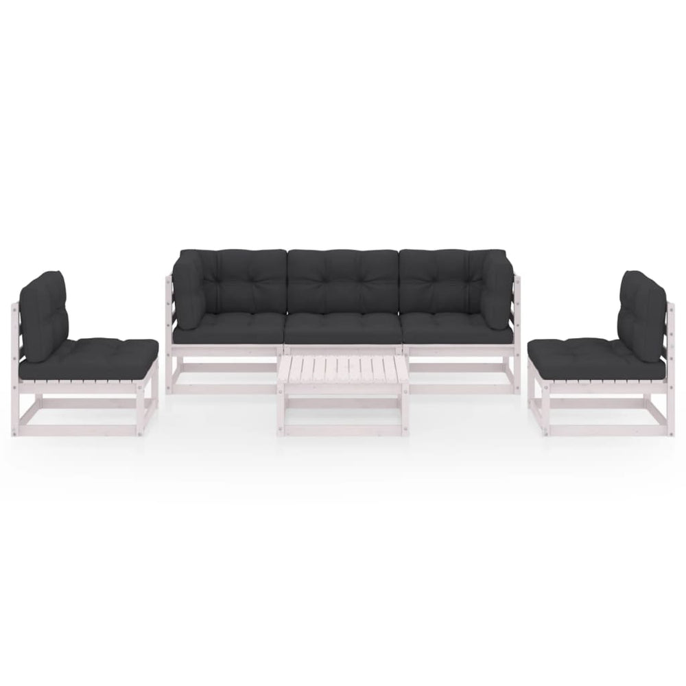 6-delige Loungeset met kussens massief grenenhout MeubelReus