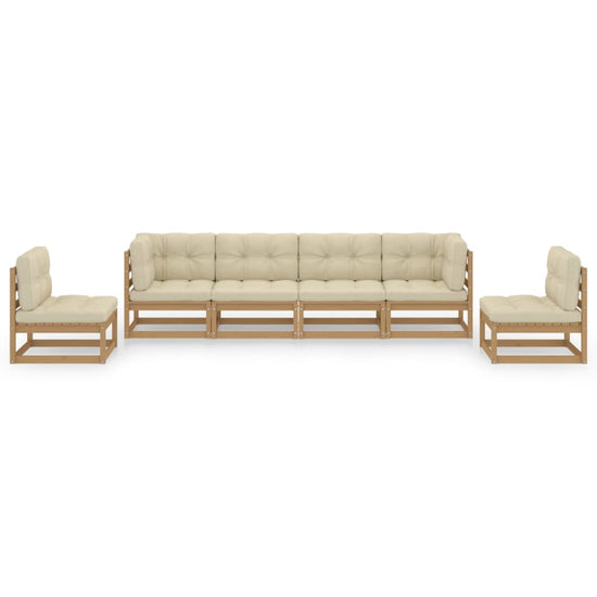 6-delige Loungeset met kussens massief grenenhout MeubelReus