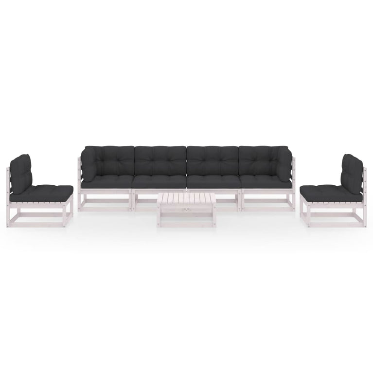 7-delige Loungeset met kussens massief grenenhout MeubelReus