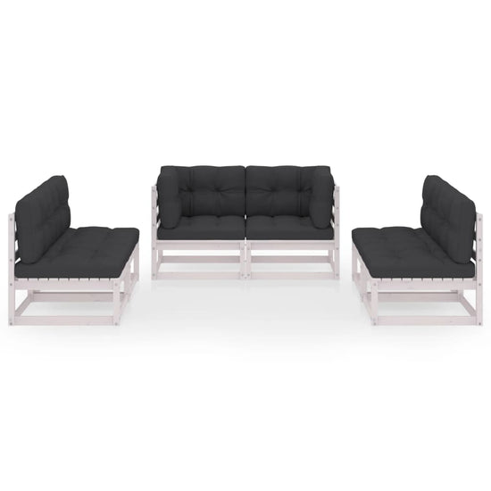 6-delige Loungeset met kussens massief grenenhout MeubelReus