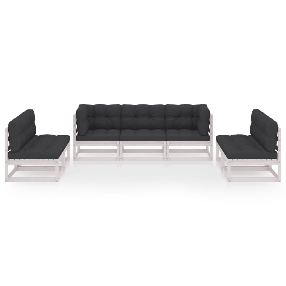 7-delige Loungeset met kussens massief grenenhout MeubelReus