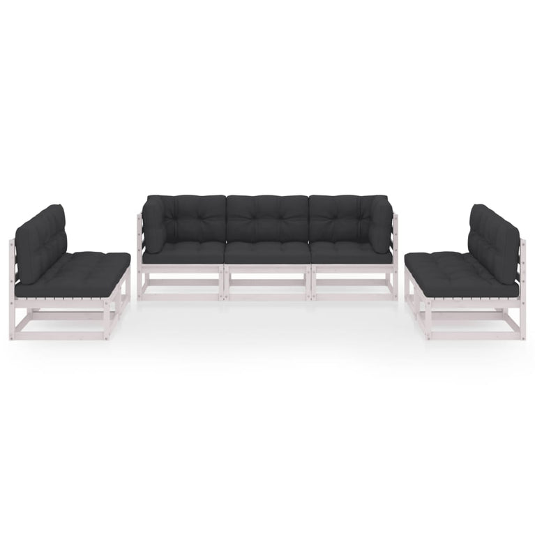 7-delige Loungeset met kussens massief grenenhout MeubelReus