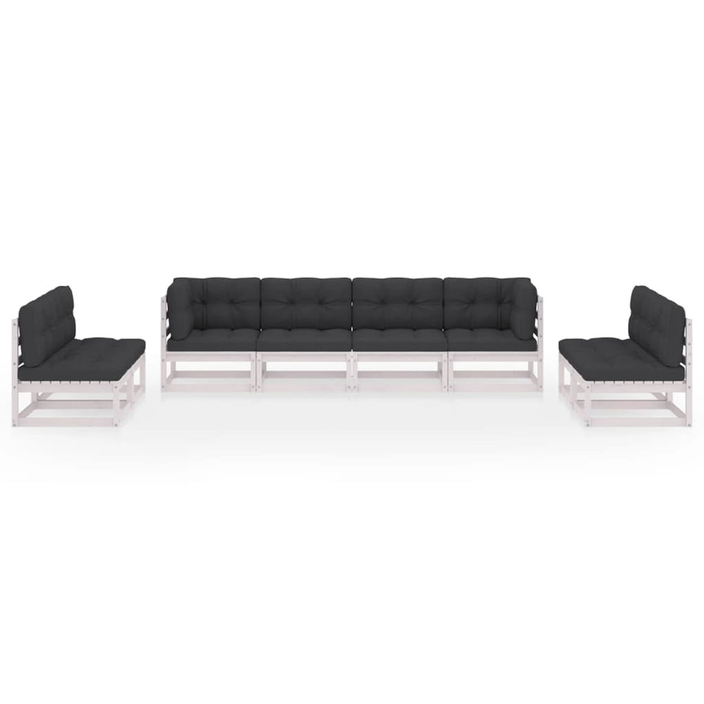 8-delige Loungeset met kussens massief grenenhout 