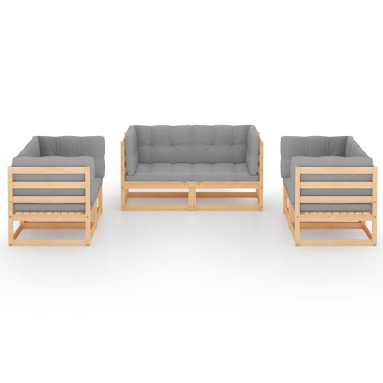 6-delige Loungeset met kussens massief grenenhout MeubelReus
