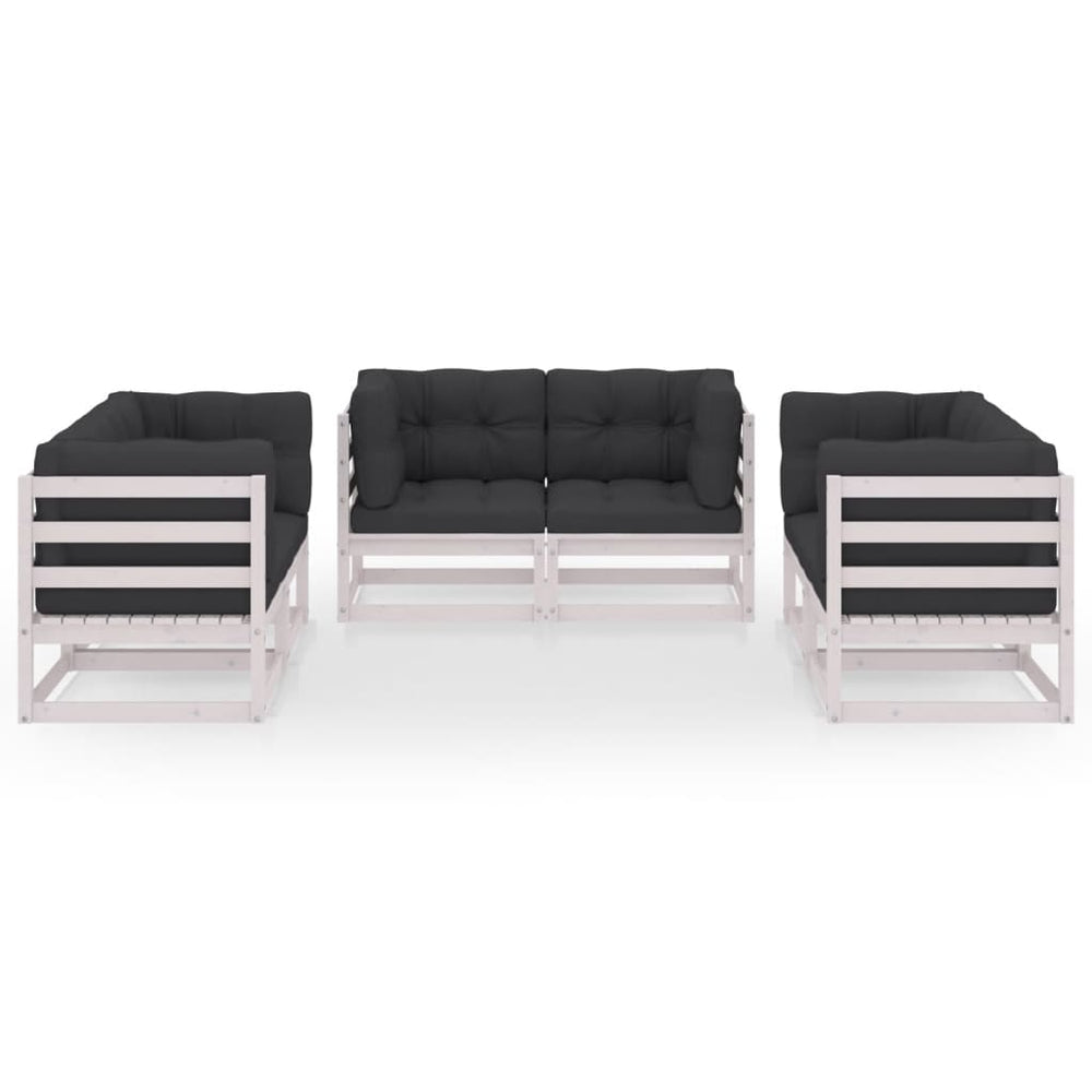 6-delige Loungeset met kussens massief grenenhout MeubelReus