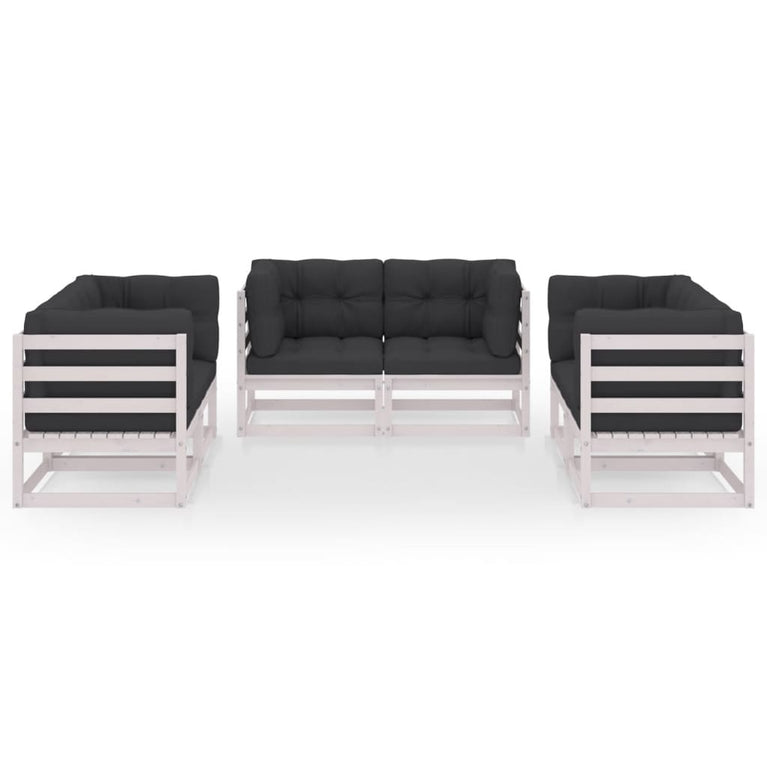 6-delige Loungeset met kussens massief grenenhout MeubelReus