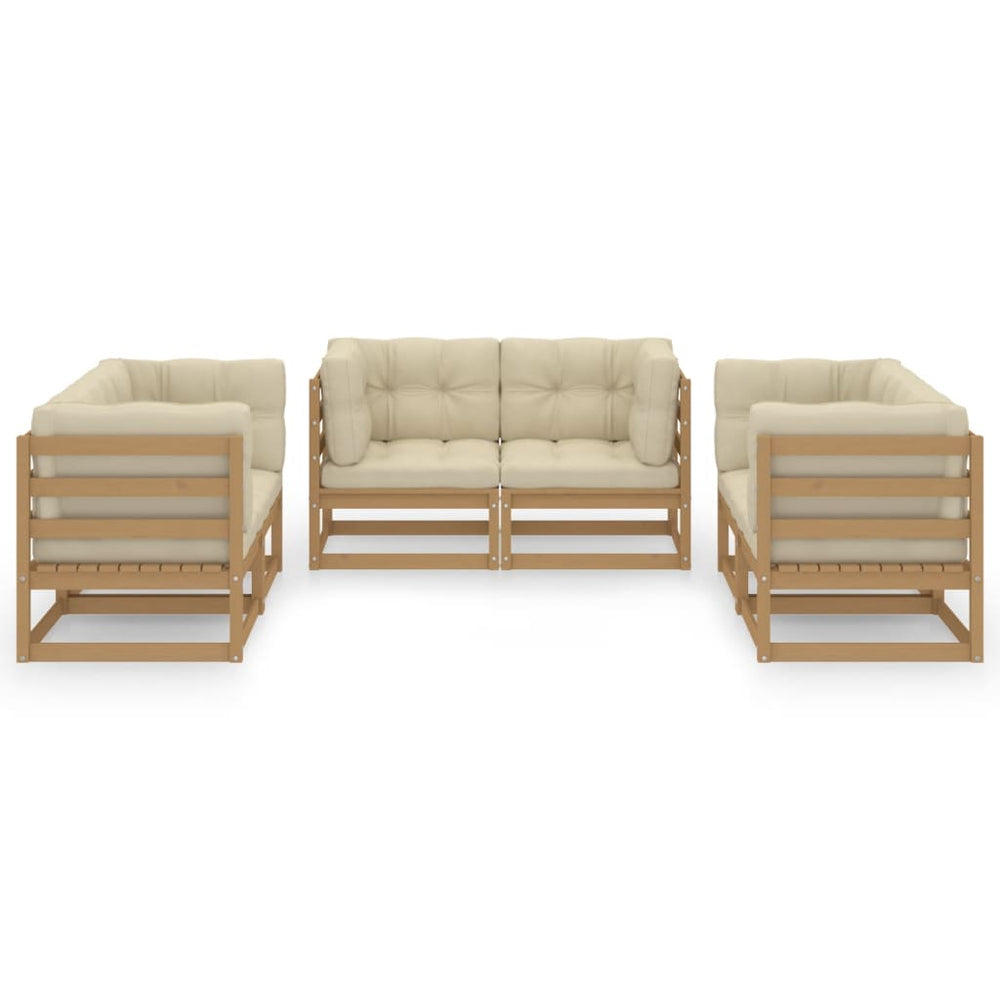 6-delige Loungeset met kussens massief grenenhout MeubelReus