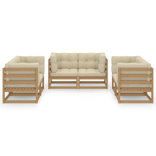 6-delige Loungeset met kussens massief grenenhout MeubelReus