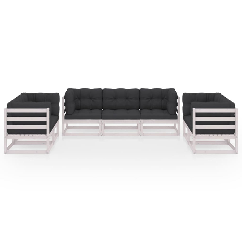 7-delige Loungeset met kussens massief grenenhout MeubelReus