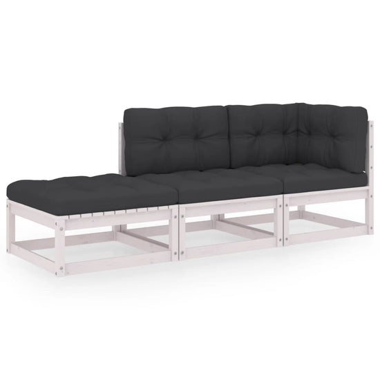 3-delige Loungeset met kussens massief grenenhout MeubelReus